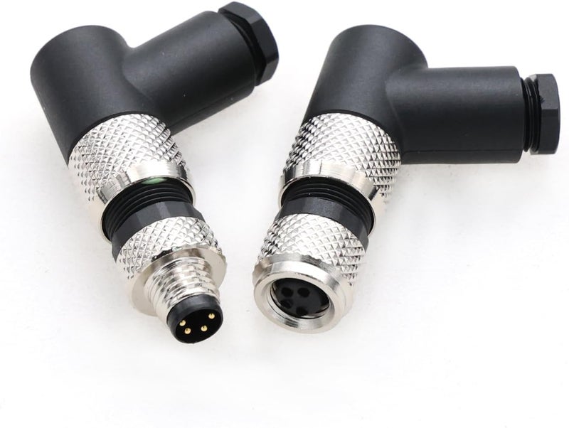 Eonvic M8 Right Angle 4 Pin Male & Female A Code Plug Industrial Circular Sensor Connector Aviation 8mm Waterproof IP67 Connector - Image 2
